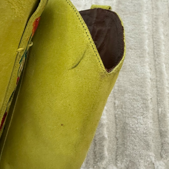 Rare Donald J. Pliner Lime Green Suede Western Boots Size 6 - Made in Italy - Picture 11 of 12